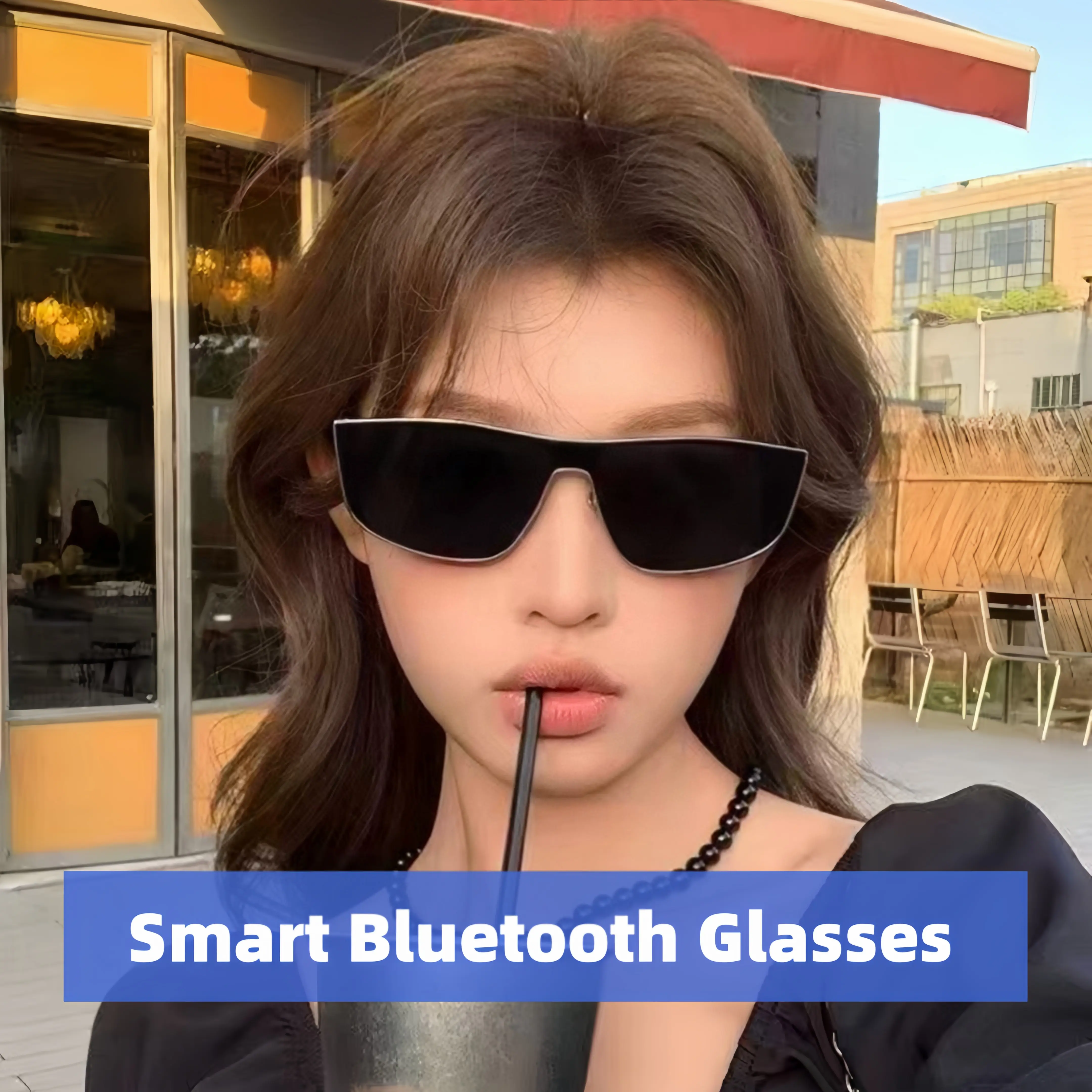 Wearable Bluetooth Smart Glasses - Rechargeable, UV Protection, HD Sound Quality, Hands-Free Calls, Music Control, Stylish Design, Compatible with Android Devices