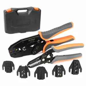 iCrimp 8PCS Ratcheting Crimping Tool Set for AWG20-2 Heat Shrink, Open Barrel, Insulated and Non-Insulated Ferrules
