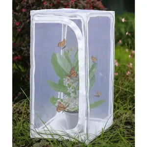30" Heavy Duty Monarch Butterfly Habitat, Outdoor Collapsible Insect Mesh Cage Terrarium Pop-up with Zipper Protection