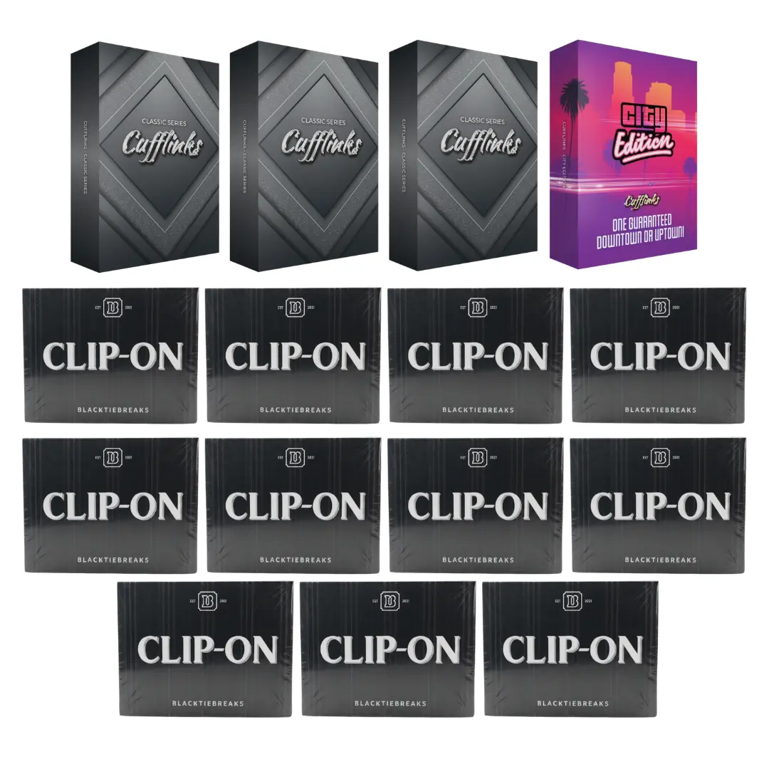 BREAK#19 BlackTie Multi-Sport Clip-On (x11) + BlackTie Multi-Sport Classic Cufflink (x3) + BlackTie City Edition Cufflink Pick Your Team 08/08/26 RIP ON FILL