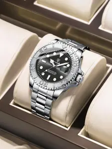 Men's Business Fashion Waterproof Luminous Date Quartz Watch, Luminous Fashionable Watch, Fashion Watch for Party, Daily Clothing Decor, Trendy All-match & Exquisite Watch for Birthday Gift with Box