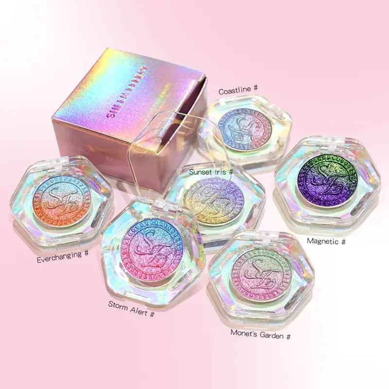 SE SHEENEFFECT Optical Multichrome Eyeshadow,Bright Sparkle Aurora Chrome Makeup,Long-Lasting Glow Cosmetic,Highlighter Powder,Radiant Gradient Finish,Assorted Colors for a Bold Face Look