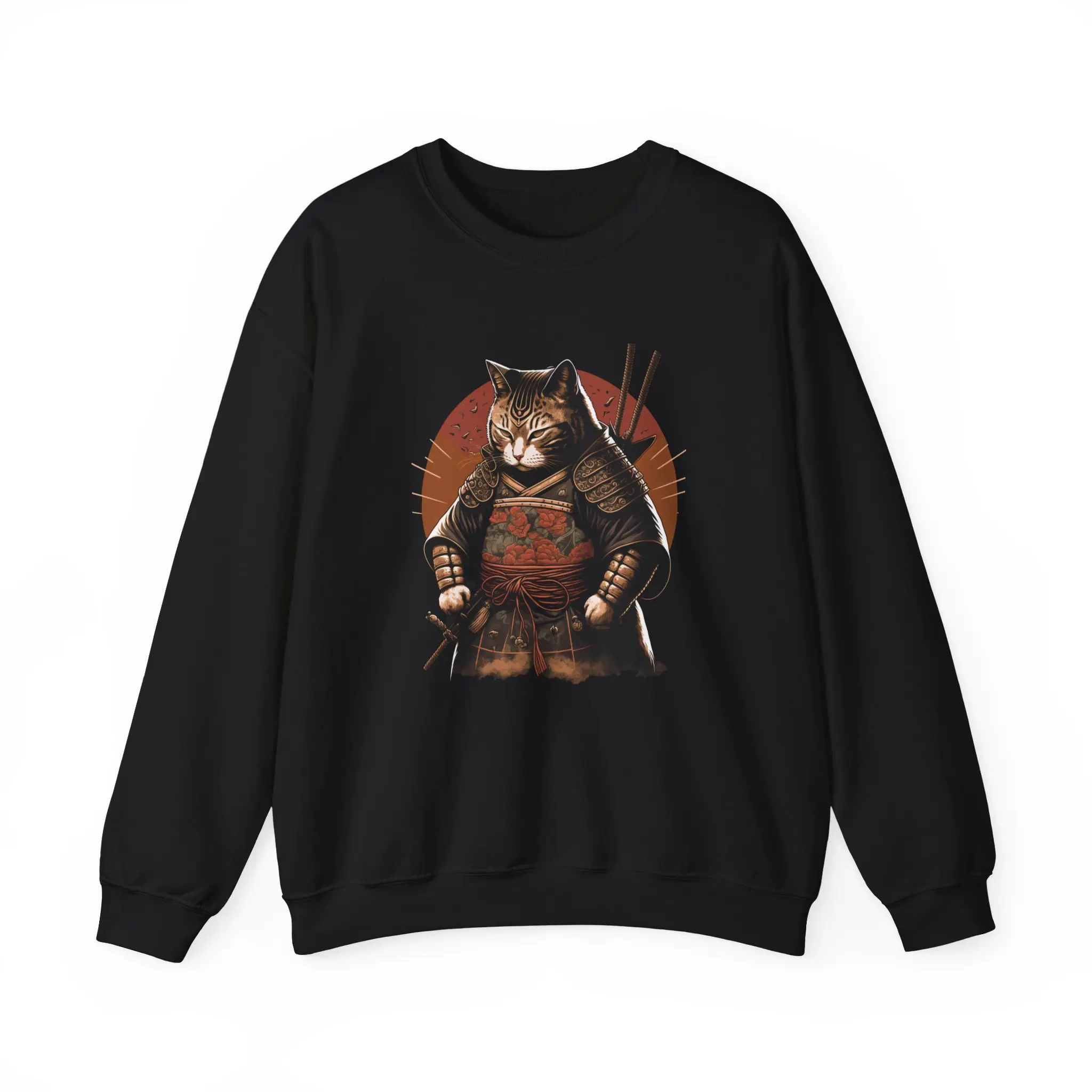 Kawaii Samurai Cat Japanese Ninja Cat Sweatshirt, Kawaii Lovers Women Men Cool Christmas Gifts Cute Kawaii Sweatshirt