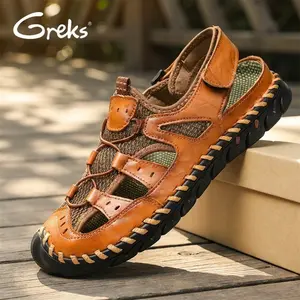 GREKS Mens Breathable Sandals - Outdoor Hiking Athletic Sports Sandals - Fisherman Beach Shoes with Closed Toe-Outdoor Footwear Hikingsandals summer men's shoes