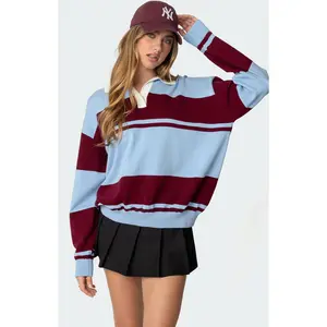 Edikted Women's Kian Striped Polo Sweater