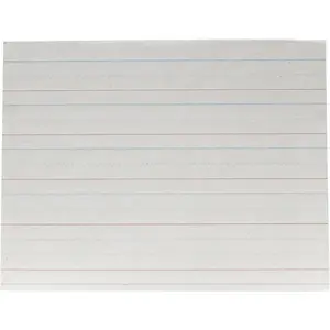 Red & Blue Newsprint Paper, 1 Inch Ruled, 11 x 8-1/2 Inches, 500 Sheets, White