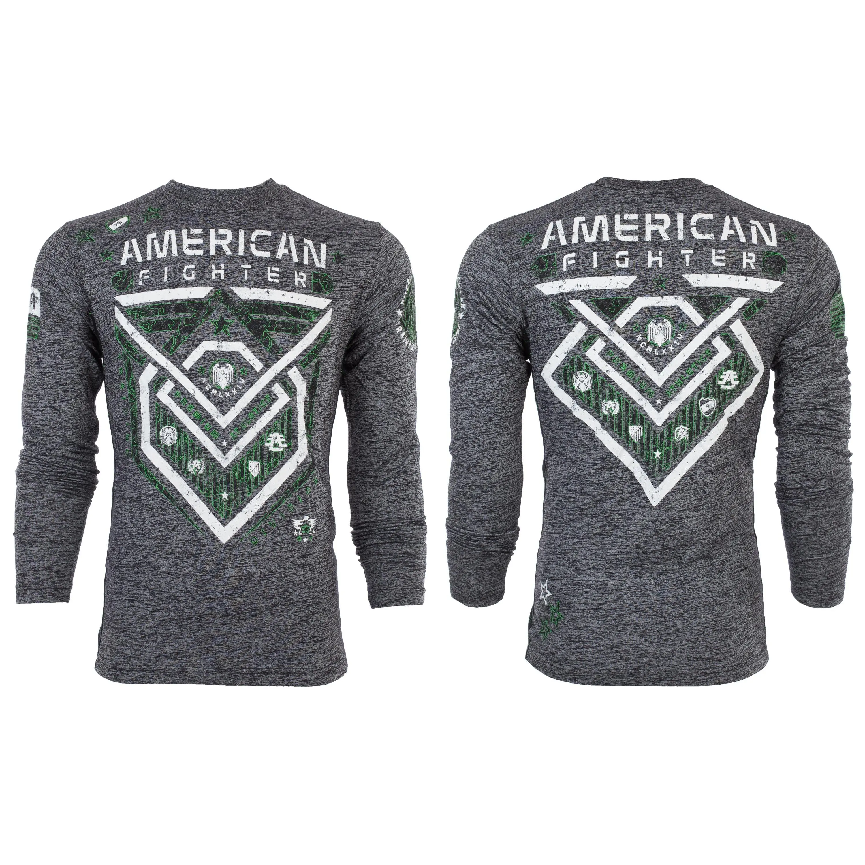 American Fighter Men's Kendrick Graphic 100% Cotton Long Sleeve T-Shirt - Casual Biker Style, Pull-On Fit, Tshirt, Long Sleeve Tee
