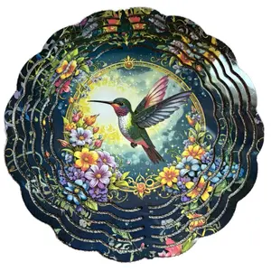 8” Hummingbird Wind Spinner - Perfect for Garden Decor