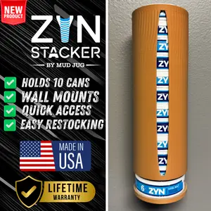 Zynergy Pouch/Snuff Easy access Zyn Foggy Orange "2 tone" Stacker! Keep your Zyn organized, Zyn storage, Wall Mount or Countertop Storage