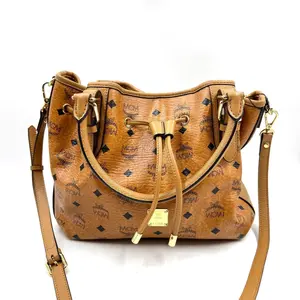 Pre-owned MCM As Shown Shoulder Bags HZ1576 Visetos drawstring bucket bag 26.02.11