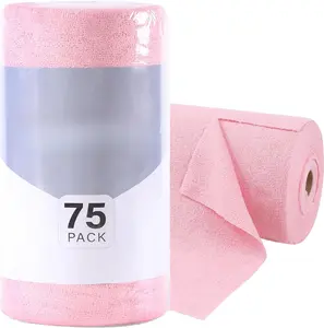 Microfiber Cloth Roll 75 Pack, 180GSM,   Microfiber Towels 12x12 Inch,  Cleaning Rags for  Detailing, Kitchen, Dishes, House Cleaning, Windows, Glass, Garage, Shop ()