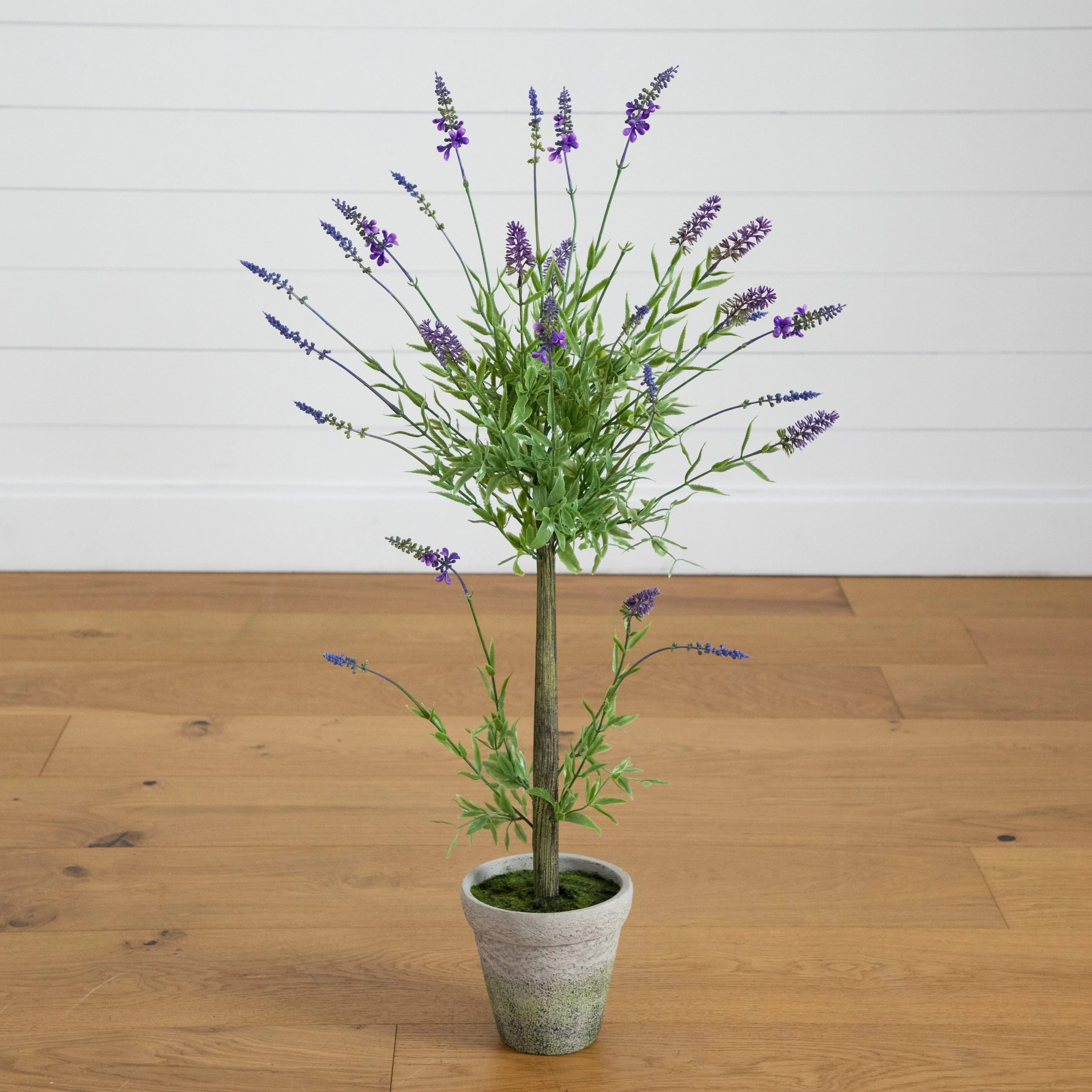 34" High Artificial Lavender Topiary Tree with Lavender Blooms, Decorative Fake Tree for Bedroom Dresser, Indoor Flower Floral Decor (Home Supplies)