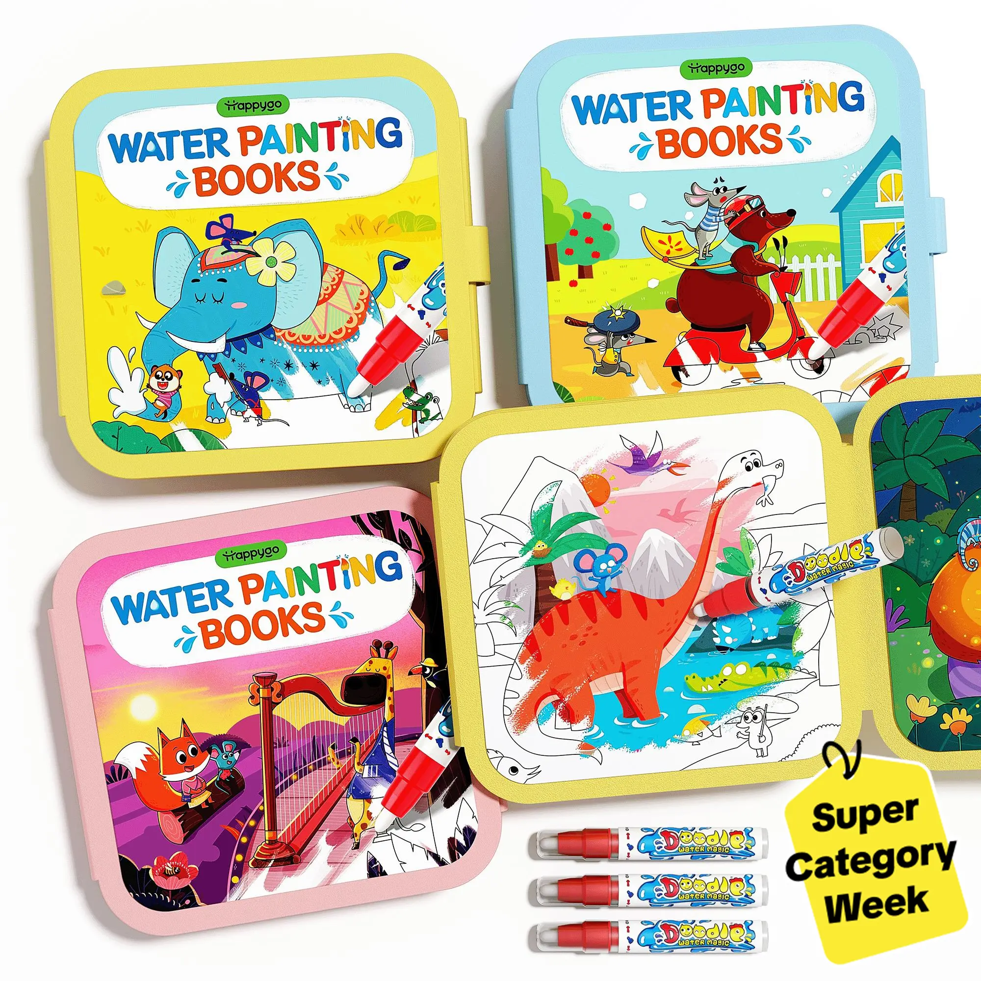 Back To School TimeTome Toddler Water Coloring Books - Reusable Fun Transportation & Pattern Themed Quiet Time Activities, Travel Toys for Young Minds, Educational Arts & Crafts Supplies