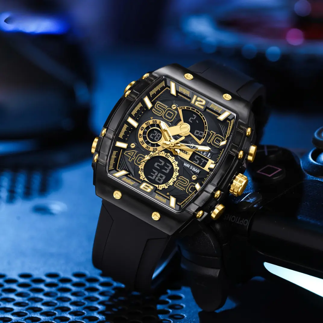 Men's Tactical Watch - Square Analog Digital Sport Watch with LED Display - Outdoor, Military, Adventure, Daily Wear - Add to cart Buy now Men's Watch - Waterproof, Chronograph, Shock Resistant, Durable Design