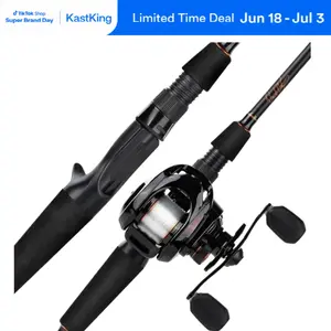 【Summer Wins】 KastKing Brent Chapman Casting Rod and Reel Combo, Tailored Tackle Kits, IM6 Graphite 2Pc Blanks, 5.2:1 Gear Ratio, 9 + 1/5 + 1 Ball Bearings, Stainless Steel Guides, EVA Handles Bass Fishing Lure Travel Fishing Rod  SummerVibes