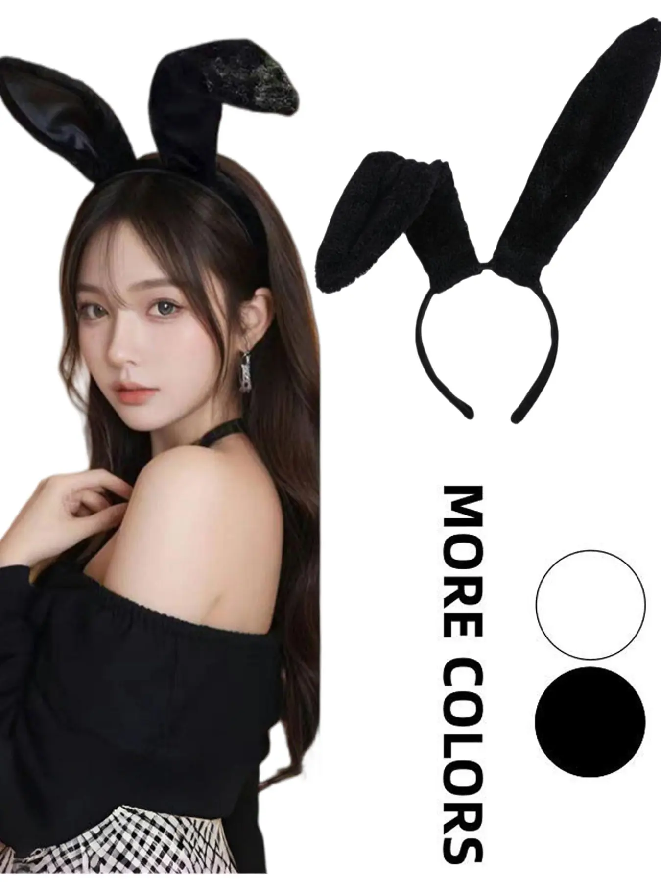 Women's Cute Cartoon Rabbit Ears Hairband, & Plush Headwear for Cosplay Parties, Bohemian Style Party Accessory, Headband, Soft Headband, Rabbit Ear Headbands