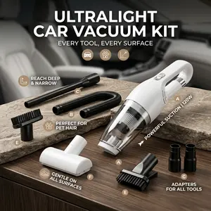 Portable Car Vacuum Cordless Handheld Mini Cleaner High Power Auto Detailing Kit Perfect Gift for Men Dad Car Lovers Home Maintenance