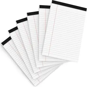 Legal Pads 5x8 Inch Writing Pads for Office Note Pads 5x8 for Work 80 GSM Paper College Ruled Legal Pad To Do List Notepad 30 Sheets 6 Pack Notebook