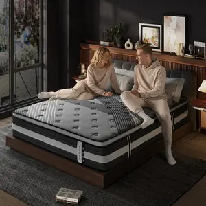 Pajamoon Mattress Twin XL 12Inch Hybrid Mattress in a box, Medium-Plush Euro Top, ActiveCool Gel Memory Foam for Pressure Relief & Motion Isolation, Fiberglass-Free, CertiPUR-US Certified,Shadow Collection