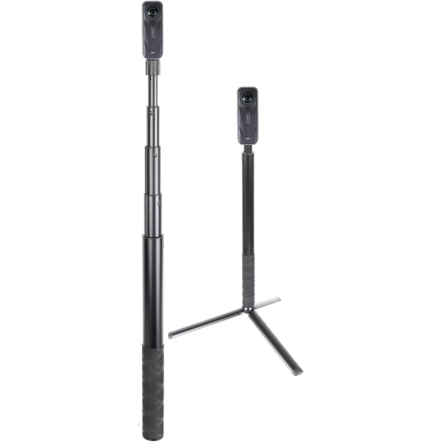 PellKing 155cm Selfie Stick for Insta360 one X5/X4/X3/X2/X,61"/155cm Aluminium Alloy Selfie Stick+12in/31cm Aluminium Alloy Tripod,As Ground Support Monopod for Insta360 one X5 etc Cameras tripod phone accessories Adjustable, Mobile