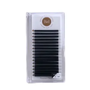Individual Lashes for Lash Extension - Long-Lasting Eyelashes - Makeup- Cashmere matte black split tip flat lashes- DD curl .15 mixed tray