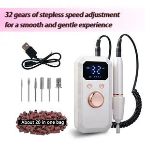 Professional Electric Nail Drill Machine, LED Display, Multiple Grinding Heads, 32-Speed Adjustable, Efficient Power, Compact Design, Manicure