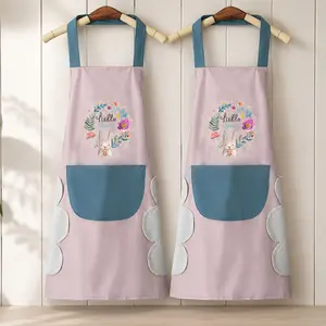 Cute Bunny Ear Design Waterproof Apron for Adults and Kids, Kitchen Cooking Safety Protective Overalls for Baking BBQ Multi-Scenario Use
