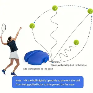 1 Set of High-Elastic Tennis Training Set, with Rebound Tennis Ball And Spare Rope, Suitable for Outdoor And Indoor Singles Tennis Training, Singles/ Doubles, PP Material, Blue