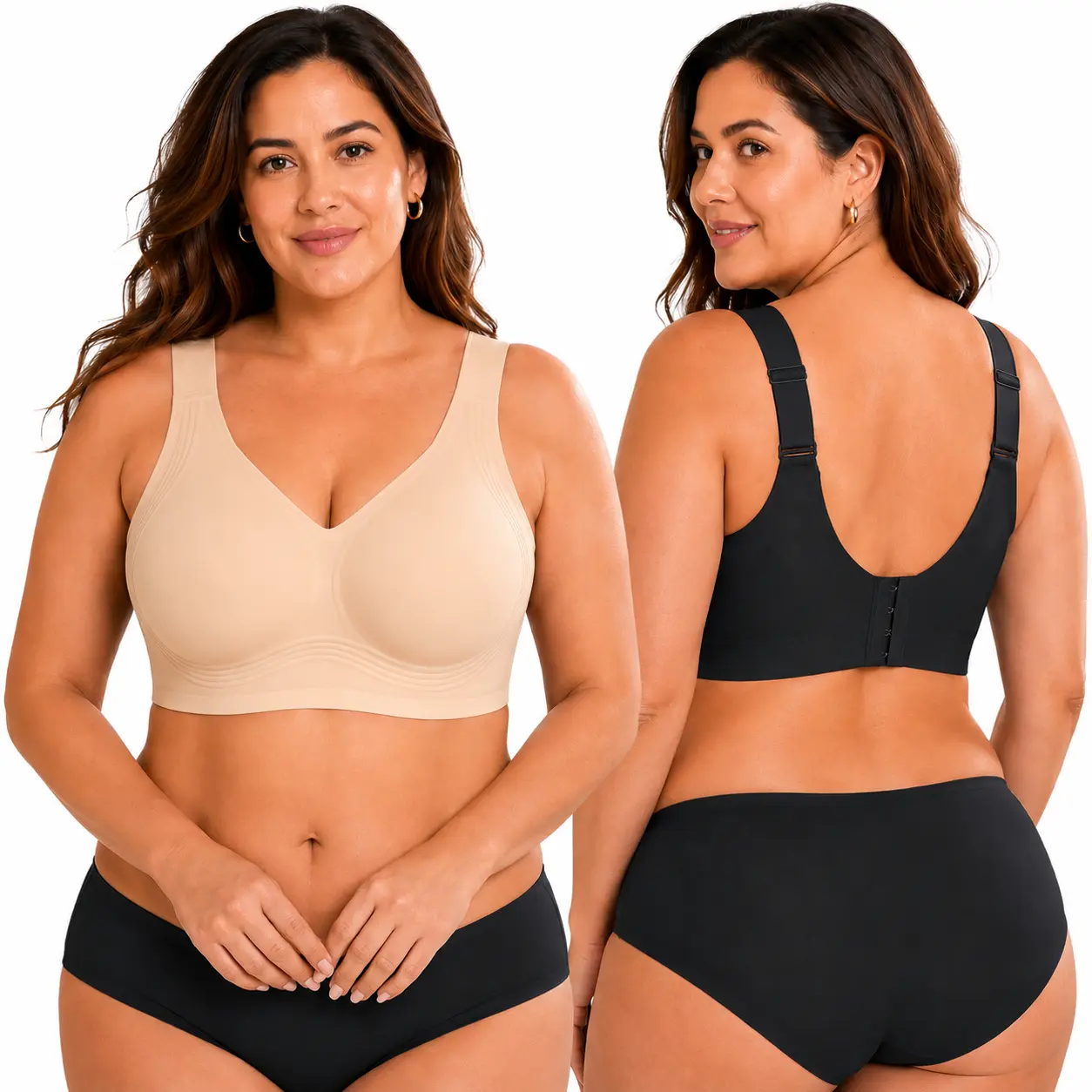 Jelly Bras Women’s Seamless Lift Bra, Wireless Push-Up, No Underwire, Full Coverage, Plus Sizes, Comfortable and Supportive Sports T-Shirt Bra