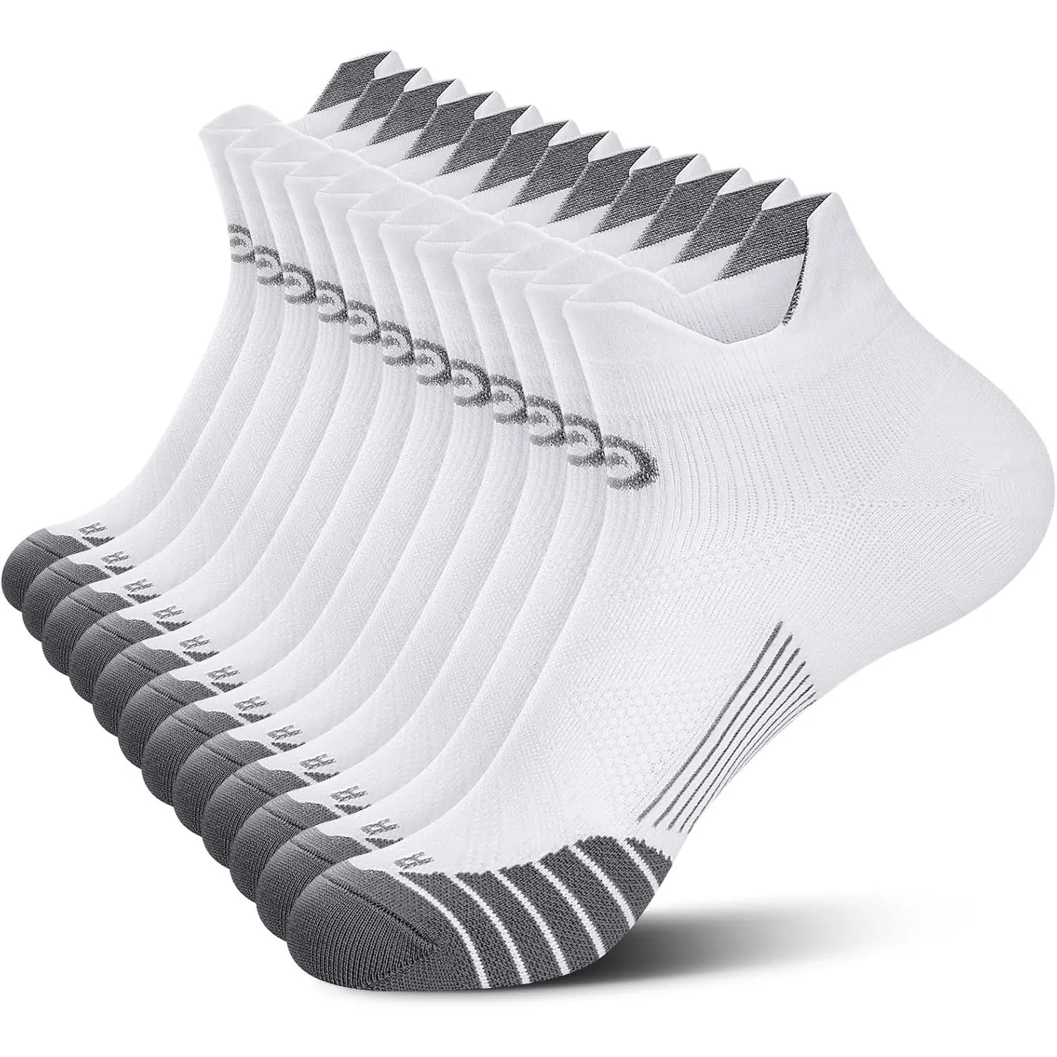 PAPLUS Ankle Compression Socks 2/4/6 Pairs - Low Cut Running Socks With Ankle Support