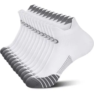 PAPLUS Ankle Compression Sock for Men and Women 2/4/6 Pairs, Low Cut Compression Running Sock with Ankle Support