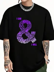 Purple Can Will Purple Color Graphic T Shirt Copy Men'S T Shirt Graphic Tees Crop Tops Outfits Tops T Shirt Breathable Sweat Wicking And Soft Suitable for Daily Commutes Lounging at Home And Casual Wear.2026 New Year'S Party Street Style Outfits T