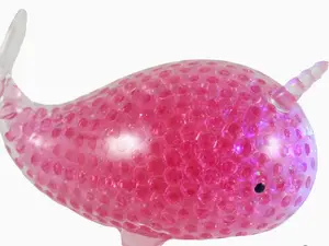 Light Pink Narwhal Orbeez Squishy, Light-Up Sensory Stress Toy
