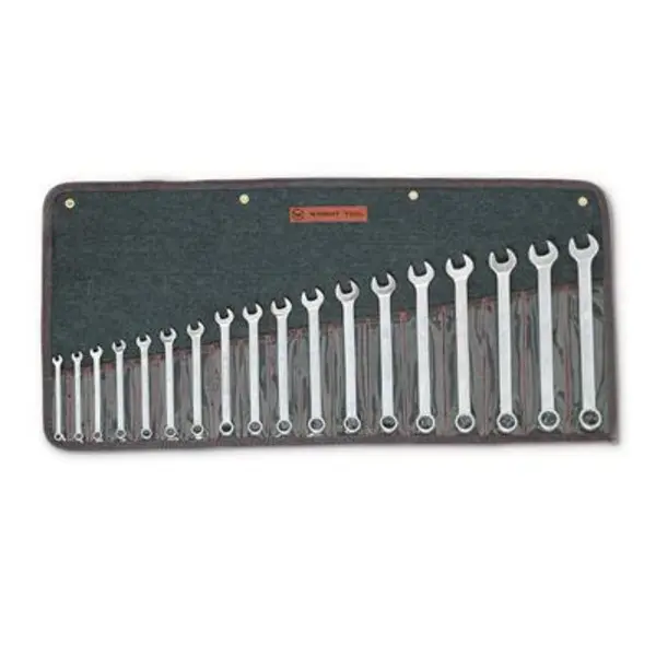 18-Piece Metric Combination Wrench Set, 7–24 mm, Forged Chrome Steel Hand Tools, Open End and Box End Wrenches