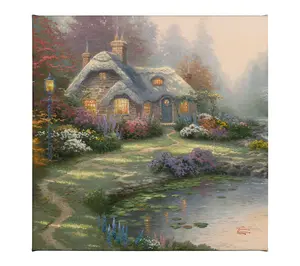 Thomas Kinkade Evening at Merritt's Cottage 14x14 Gallery Wrap