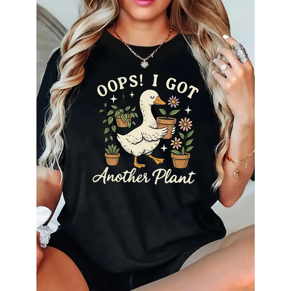 Oops I Got Another Plant Shirt, Plant Lover Shirt, Gardening Sweatshirt, Funny Duck Plant Tee, Botanical Sweater, Gardener Gifts