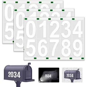 Reflective Mailbox Numbers Sticker, 3 Sets Large 0-9 Self Adhesive Vinyl  Number Sticker for Outside, Signs, Windows, Doors, , , Address Numbers for House (3" * 3, white)