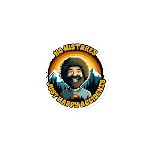 Happy Accidents with Bob Ross Bubble-free stickers