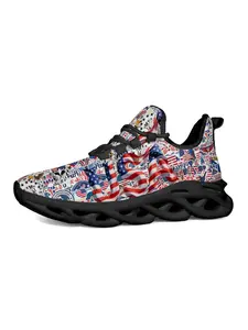 Men's American Flag Print Sports Shoes, Exclusive Design, Patriotic Fashion, Classic Sole, Comfortable Breathable, Party Essential