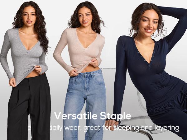SOULVOR Natrelax Modal Ribbed Henley Shirts Long Sleeve SOULVOR Natrelax Modal Ribbed Henley Shirts Long Sleeve