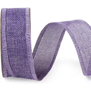 Burlap Ribbon Wired, 1 1/2 Inch x 12 Yards  Burlap Fabric Ribbon for Spring Easter Crafts, Wreath, Bows,  Wrapping, Outdoor Decoration