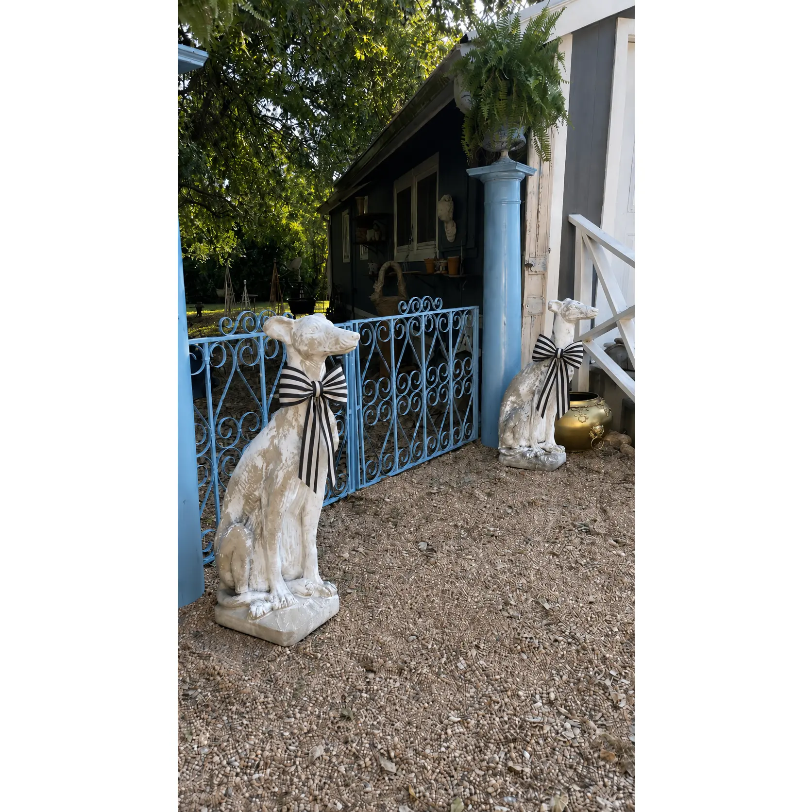 Vintage Concrete Whippet Garden Statue | 36” Estate Garden - TWO AVAILABLE