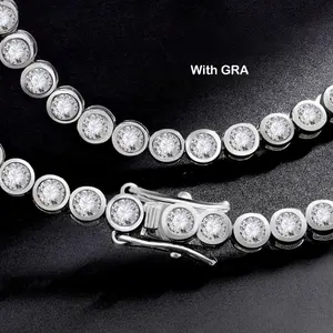 GRA  Full Moissanite  Tennis Bracelet For Women S925 Silver Plated  Bubble Diamond Link Bracelets