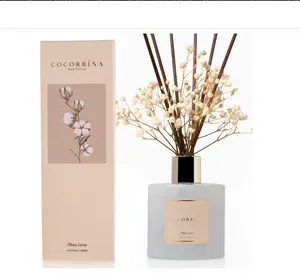 Reed Diffuser Set, Clean Linen 6.7 fl oz Scented Diffuser with Sticks Home Fragrance Reed Diffuser for Bathroom Shelf Decor