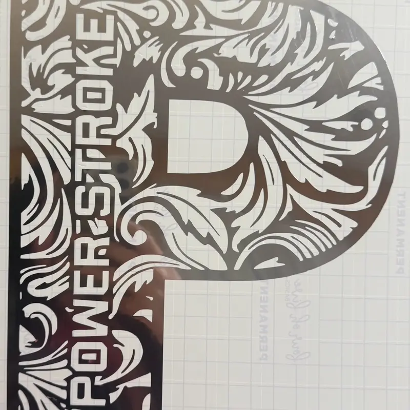 Powerstroke  Decal with Tooled Design - Premium Colored Permanent Vinyl - Customizable Options - 1-3 Days Processing Time - Includes Transfer Tape Will only refund if product is returned in tact