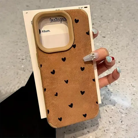 Heart Pattern Phone Case, Smartphone Casing, Mobile Phone Casing, Decorative Phone Protector Cover, Protection, Protective Phone Cover, Phone Accessories Compatible with iPhone 16 15 14 13 12 Plus Pro Max Series