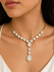 Teardrop Crystal Statement Necklace