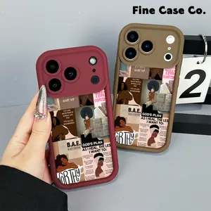 Black Girl Magic Affirmation Soft Phone Case for iPhone 17 Pro 16 Pro Max 15 Plus 14Pro 13 12 11 XS Max XS XR Samsung Galaxy S25 Ultra S24 Plus S23 Shockproof Protective Cover Inspirational Art Aesthetic Statement