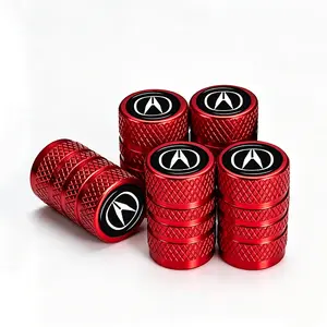 5-Pack Red Black Precision Crafted Luxury Tire Valve Stem Caps, TPMS Safe Rust Leak Dust Proof, Premium Wheel Accessories for Acura MDX RDX TLX ILX NSX Luxury Performance Car SUV