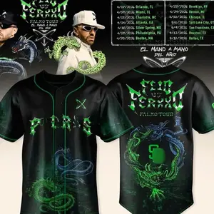 Feid vs Ferxxo Falxo Tour 2026 Baseball Jersey – Latin Music Fan Merch, Streetwear Button Up Shirt, Trendy TikTok Outfit, Unisex Concert Apparel, Gift for Fans